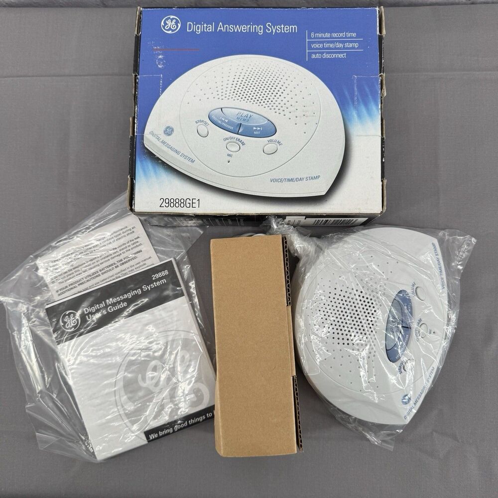 NIB GE Digital Answering System W/ Voice Time/Day Stamp 6 Min Record 29888GE1